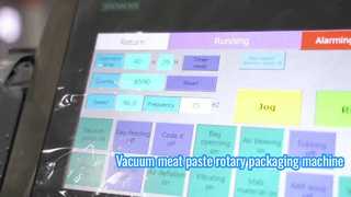 Вакуумная машина для упаковки мясной пасты в ротационные пакеты